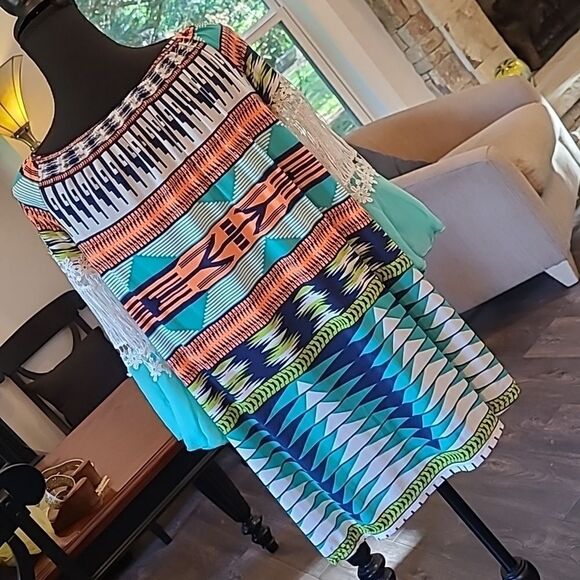 Yahada colorful boho  blouse - Picture 2 of 6